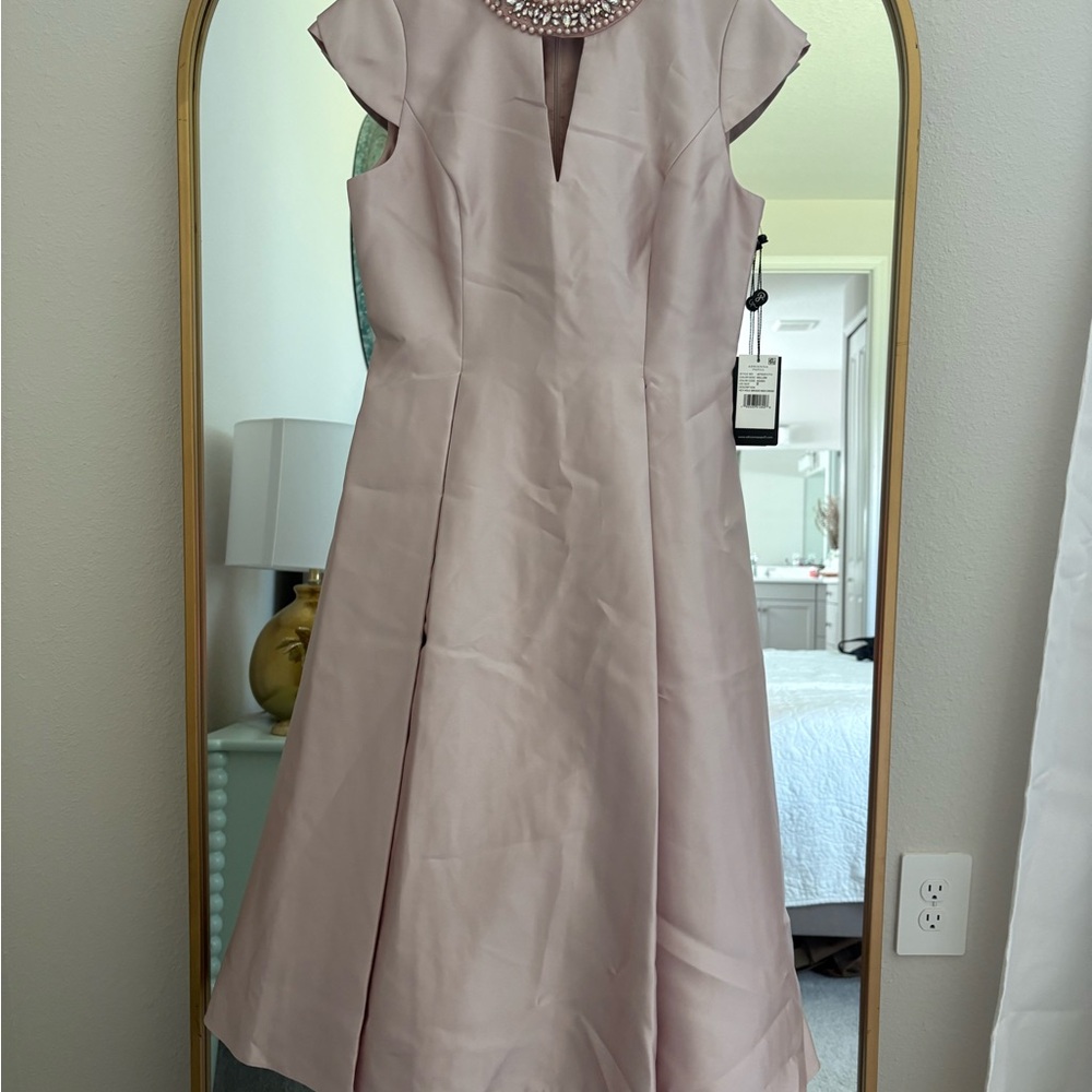 Adrianna Papell Bellini Pink Mikado Midi Dress